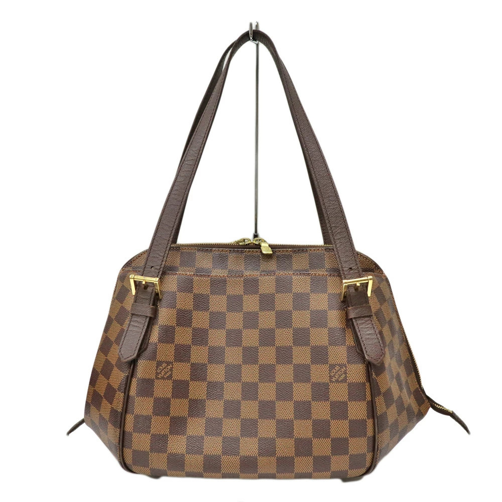 Louis Vuitton Belem Handbag Damier Leather Brown